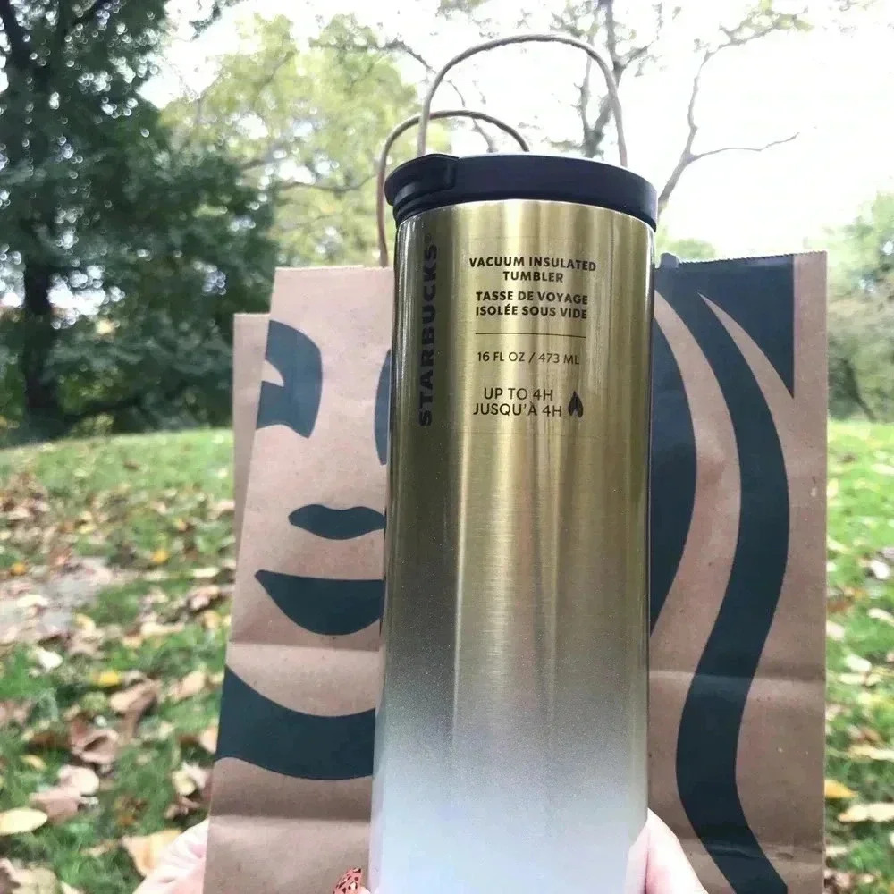 Starbucks Ombré Gold White Decagon Tumbler